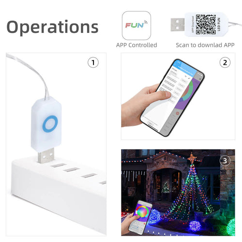 GFLAI Factory Wholesale 4 Wire USB Plug App Controlled LED Fairy