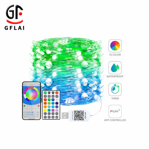 GFLAI Factory Wholesale 4 Wire USB Plug App Controlled LED Fairy